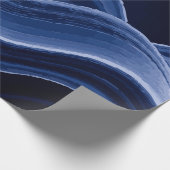 Dark Blue Wave Pattern – Modern Elegant Gift Geschenkpapier (Ecke)