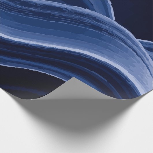 Dark Blue Wave Pattern – Modern Elegant Gift Geschenkpapier (Ecke)