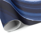 Dark Blue Wave Pattern – Modern Elegant Gift Geschenkpapier (Rolleneckpunkt)