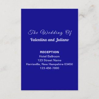 Dark Blue Wedding Reception Portrait Begleitkarte