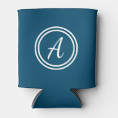 Dark Blue & White Custom Monogram kann gefärbt wer Dosenkühler (Vorderseite)