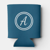 Dark Blue & White Custom Monogram kann gefärbt wer Dosenkühler (Rückseite)