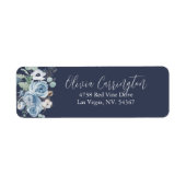 Dark Blue & White Floral Label (Vorne)