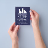 Dark Blue & White Grand Eröffnungs Your Logo Invit Flyer (Gruppe)