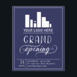 Dark Blue & White Grand Eröffnungs Your Logo Invit Flyer<br><div class="desc">Der große Flyer in einem eleganten,  dunkelblau-weiß gestalteten Typografie-Design für Ihr Unternehmen,  vielleicht ein Geschäft,  ein Restaurant oder ein Schönheitssalon. Fügen Sie auch Ihr eigenes Logo hinzu!</div>