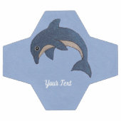 Dark Blue White Jumping Dolphin Glitzer Look Fußball (Flach)