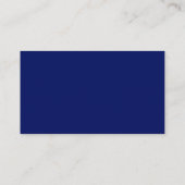 Dark Blue White Minimalist Script Plain Simple Visitenkarte (Rückseite)