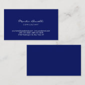 Dark Blue White Minimalist Script Plain Simple Visitenkarte (Vorne/Hinten)