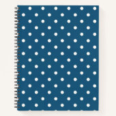 Dark Blue & White Polka Dot Spiral Notebook Notizblock (Vorderseite)