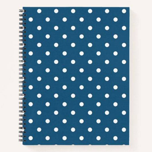Dark Blue & White Polka Dot Spiral Notebook Notizblock (Vorderseite)