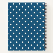 Dark Blue & White Polka Dot Spiral Notebook Notizblock (Rückseite)