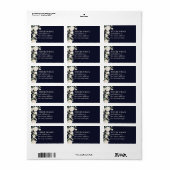 Dark Blue White Roses UAWG Envelope Adresse Adressaufkleber (Vorne)