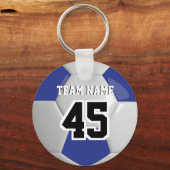Dark Blue & White Team Fußball Schlüsselanhänger (Vorderseite)