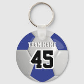 Dark Blue & White Team Fußball Schlüsselanhänger (Rückseite)