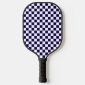 Dark Blue with White Square Pattern Pickleball Schläger (Vorderseite)
