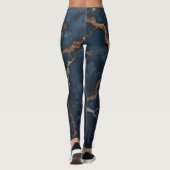 Dark blue Women Leggings with Gold Veins (Rückseite)