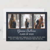 Dark Blue Wood Abschluss Ankündigung (Rückseite)