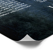 Dark Blue Wood & Lights Empfang Seekarte Poster (Ecke)