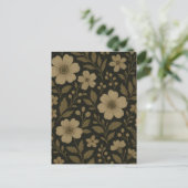 Dark Blume Cotattcore Botanische Blumenmoody Postkarte (Stehend Vorderseite)