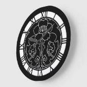 Dark Blume Motif Große Wanduhr (Winkel)