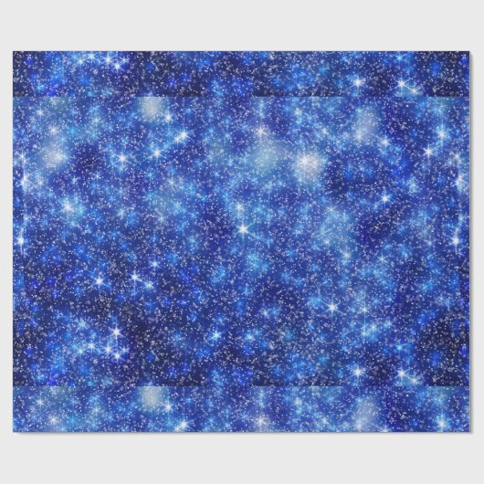 Dark Blurred Blue Starry Stars Weihnachten Geschenkpapier (Flach)
