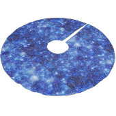 Dark Blurred Blue Starry Stars Weihnachten Polyester Weihnachtsbaumdecke (Schrägansicht)