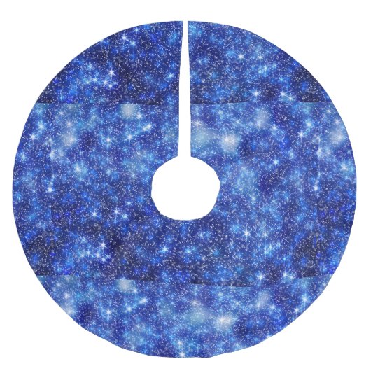 Dark Blurred Blue Starry Stars Weihnachten Polyester Weihnachtsbaumdecke (Vorderseite)