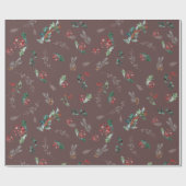 Dark Boho Chic Foliage Urlaubssaison Geschenkpapier (Flach)