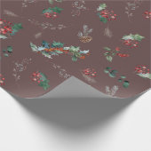 Dark Boho Chic Foliage Urlaubssaison Geschenkpapier (Ecke)