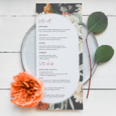 Dark Boho Floral | Hochzeitsmenü Menükarte
