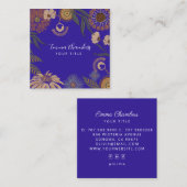 Dark Boho Floral Quadratische Visitenkarte (Vorne/Hinten)