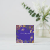 Dark Boho Floral Quadratische Visitenkarte (Stehend Vorderseite)