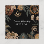 Dark Boho Floral Quadratische Visitenkarte (Vorderseite)