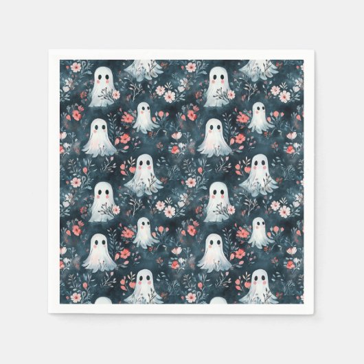 Dark Boho Ghost Pattern Napkins Serviette (Vorderseite)
