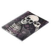 Dark Boho Gothic Skeleton & Roses Halloween Notizblock (Linke Seite)