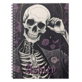 Dark Boho Gothic Skeleton & Roses Halloween Notizblock (Vorderseite)