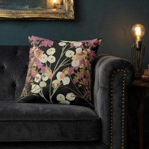 Dark Boho Pressed Paper-Blume Kissen