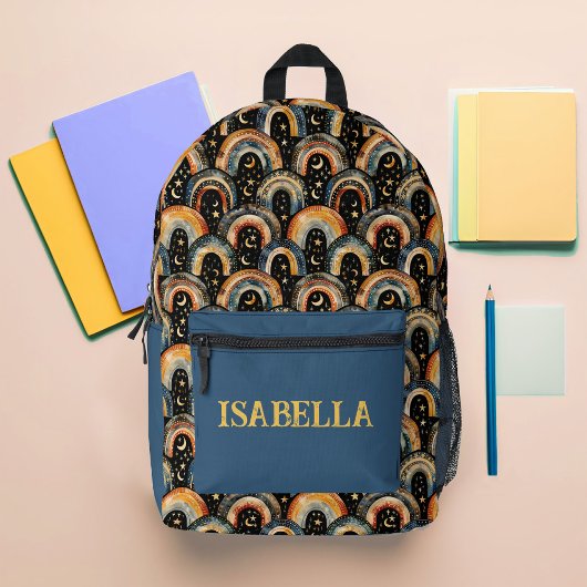 Dark Boho Rainbow Custom Bedruckter Rucksack