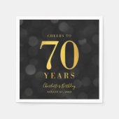 Dark Bokeh Imitate Gold jubelt bis 70 Jahre Geburt Serviette (Vorderseite)