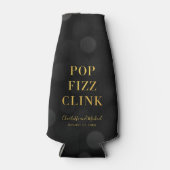 Dark Bokeh Imitate Gold Pop Fizz Clink Flaschenkühler (Vorderseite)