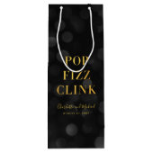 Dark Bokeh Imitate Gold Pop Fizz Clink Geschenktüte Für Weinflaschen (Rückseite)