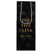 Dark Bokeh Imitate Gold Pop Fizz Clink Geschenktüte Für Weinflaschen (Vorderseite)
