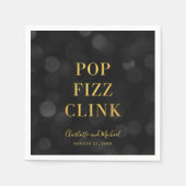 Dark Bokeh Imitate Gold Pop Fizz Clink Serviette (Vorderseite)