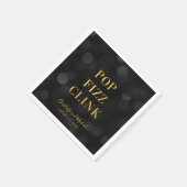 Dark Bokeh Imitate Gold Pop Fizz Clink Serviette (Ecke)