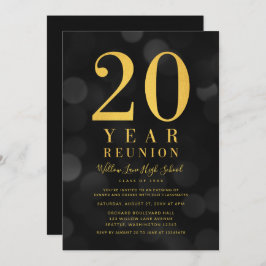 Dark Bokeh Lights 20-jährige Wiedersehen Einladung