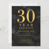 Dark Bokeh Lights 30-Jahres-Wiedersehen Einladung (Vorderseite)