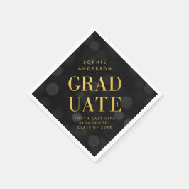 Dark Bokeh Lights Imitate Gold Graduate Serviette