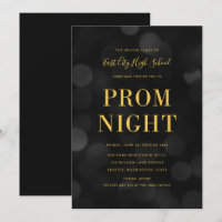Dark Bokeh Lights Imitats Gold High School Prom