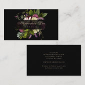 Dark Botanic Floral Business Cards Visitenkarte (Vorne/Hinten)