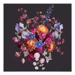 Dark Botanical Bloom Fotodruck